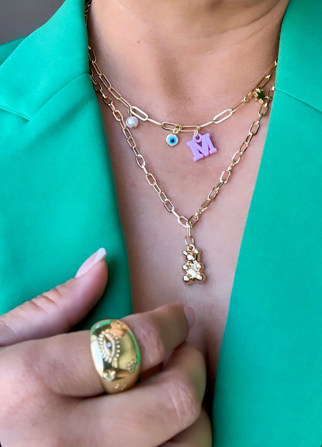 Anillo ojos dorado