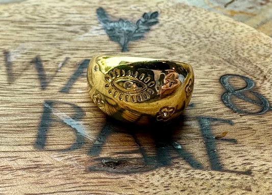 Anillo ojos dorado